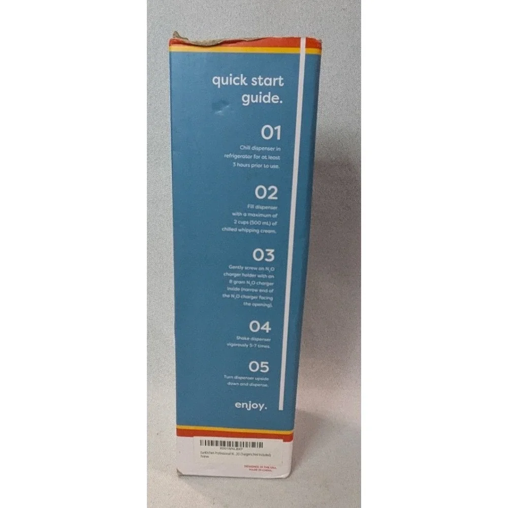 EurKitchen Whipped Cream Dispenser 500mL Blue New Professional Cream Maker